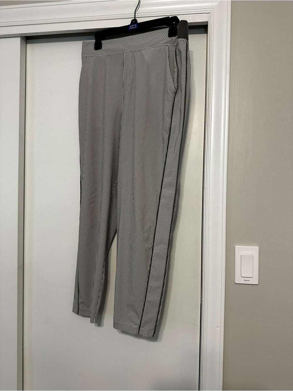 Athleta gray and white striped pants - size 12